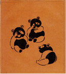 図案入り型紙「動物－１（パンダ）」