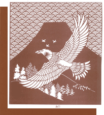 型紙付き図案-鳥-7【鷹】