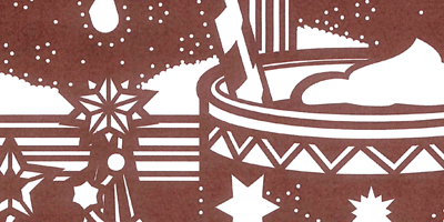 型紙付き図案-クリスマス-５【雪景色の窓にスモアココア】部分拡大