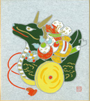 型染め色紙（干支）ミニ辰-６