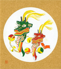 型染め色紙（干支）2012辰-１０