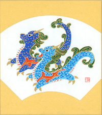 型染め色紙（干支）2012辰-８