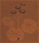 図案入り型紙:花12カ月-十二月-つわぶき