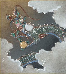 干支:辰(たつ)の色紙「昇龍」