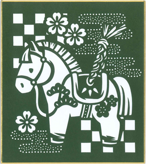 干支の豆（ミニ）色紙「土鈴」