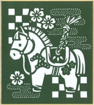 干支:午の豆色紙「土鈴」