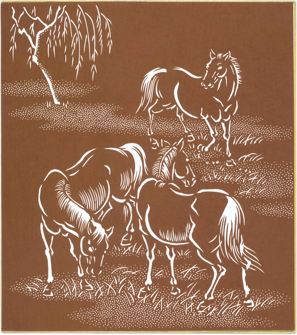 干支の色紙：午　「憩」