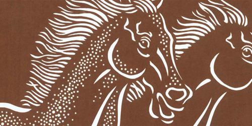 干支（午）の色紙「疾駆」部分拡大