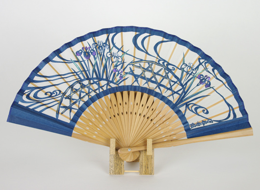 folding fan Ayame Snake lily