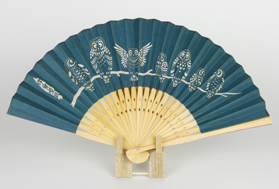 folding fan Fukuro Owl