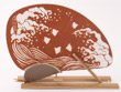 Japanese round fan "Naminitidori" Plover and wave