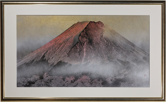 伊勢型紙の額縁「赤富士」￥158,400