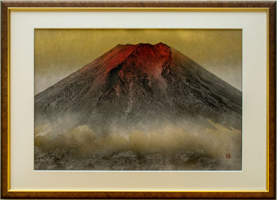 伊勢型紙の額縁「赤富士」￥158,400