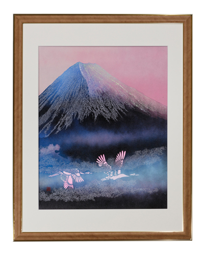 伊勢型紙の額「紅富士」45,360円