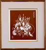 伊勢型紙の額:七福神