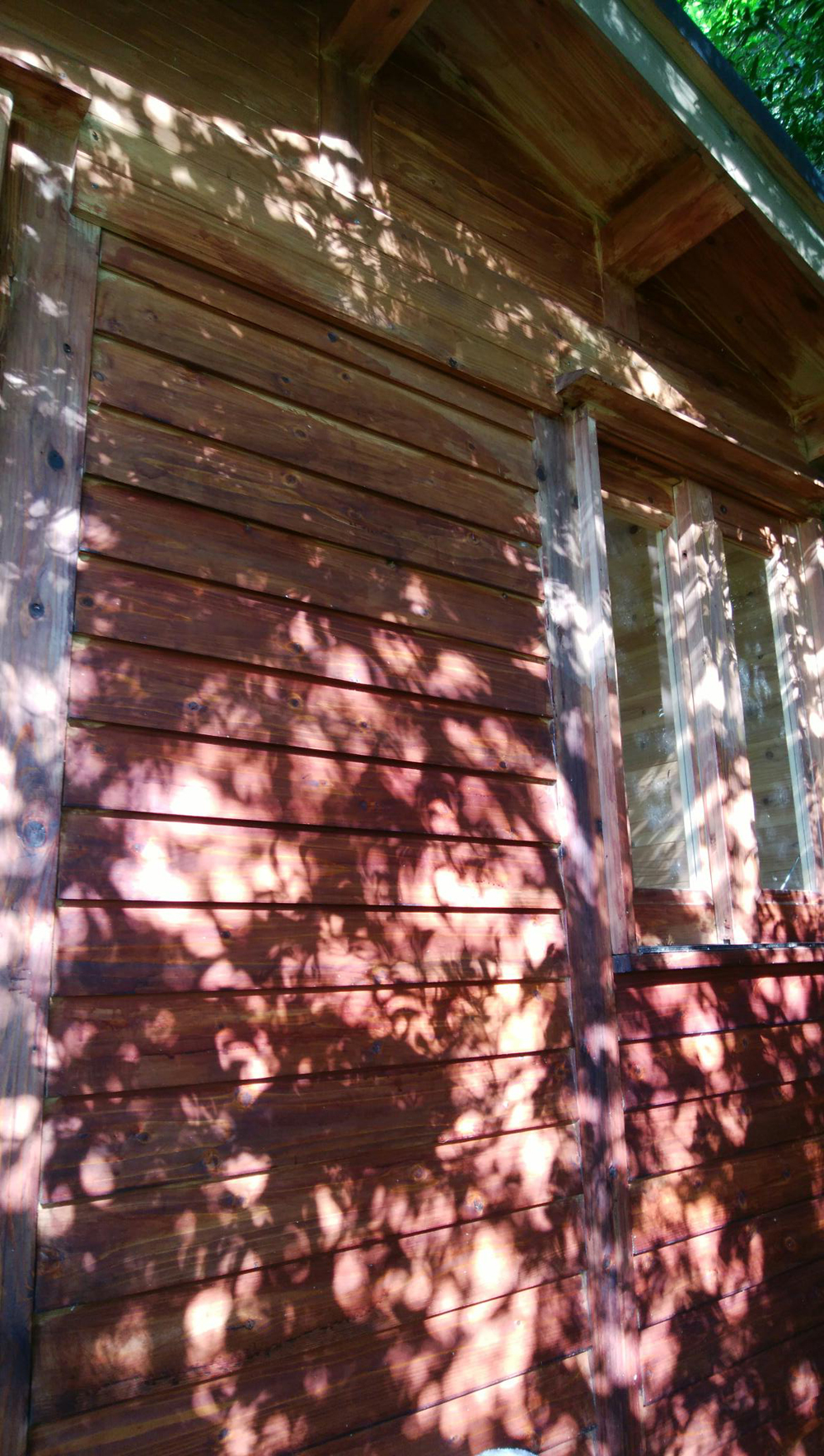 伊豆山杜の美術館様より：小屋の外壁に柿渋塗装（２）