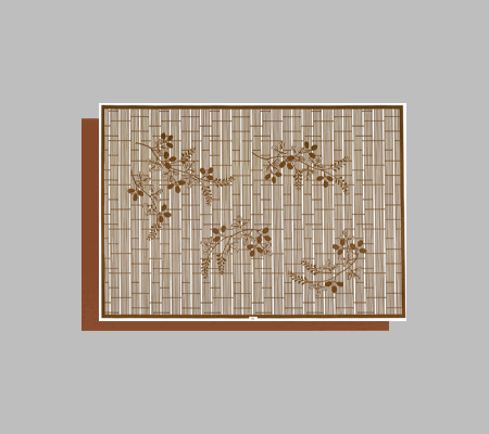 型紙付き図案-A3-11（縞に萩）