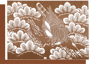 型紙付き図案-Ａ３-４６（松に鷹）
