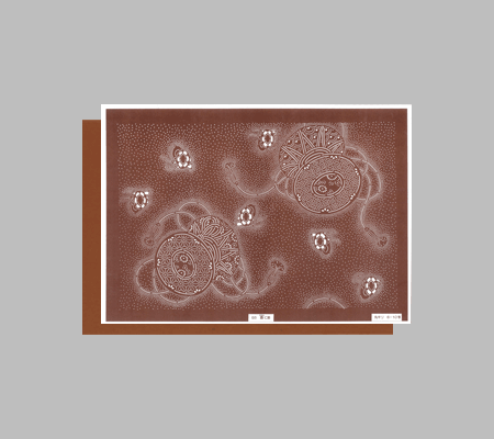 型紙付き図案-A3-93（霞に鼓）かすみに…