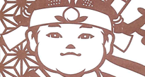 型紙付き図案-五月人形-24(桃太郎_麻の葉)拡大