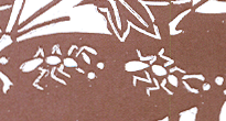 型紙付き図案-虫-7（アリとキリギリス）部分拡大