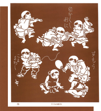 型紙付き図案-子どもの遊び-5