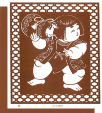 型紙付き図案-子どもの遊び-7