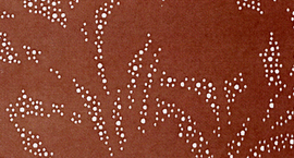 型紙付き図案-錐文様（色紙サイズ）９:霰に霞と花拡大