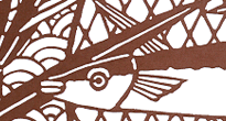 型紙付き図案-海の生き物-5（三ツ秋刀魚）部分拡大