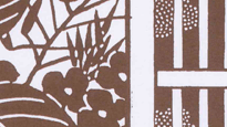 型紙付き図案-丸窓シリーズ（３月 菜の花）拡大