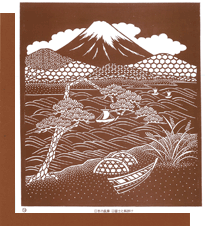 日本の風景-3(富士と帆掛け)