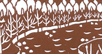 型紙付き図案-日本の風景-６（冬木立）拡大