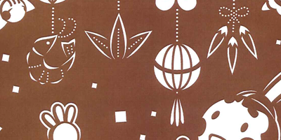 型紙付き図案-お雛さま-２４【お内裏とつるし飾り】部分拡大