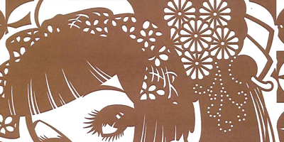 型紙付き図案-お雛さま-２７【七宝に桃花乙女】部分拡大