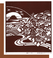 扇面シリーズ(1月 松竹梅と富士)