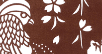 型紙付き図案-48（枝垂れ桜にオシドリ）部分拡大