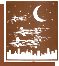 型紙付き図案-空の乗り物-夜間飛行