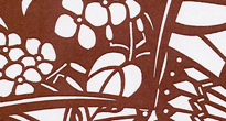 型紙付き図案-和ゴコロ-１６（花の丸紋に蝶文様）拡大