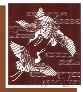 型紙付き図案-和ゴコロ-２０（霞に鶴）