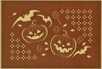 伊勢型紙のポストカード：ハロウィーン